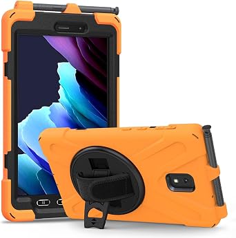 Tablet Protective Case Cover Compatible with Samsung Galaxy Tab Active 3 T570/T575 Case, Heavy Duty Rugged Shockproof Drop Protection Case with Shoulder Strap Protective Cover for Kids Silicone Cover