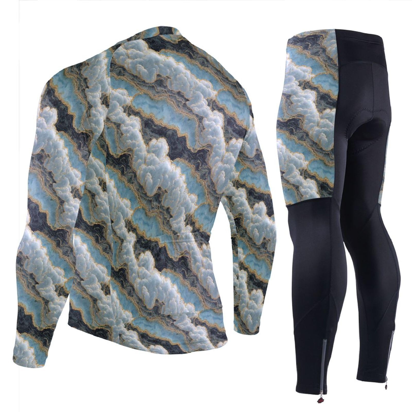 Radtrikot für kaltes Wetter, mit Taschen, Windbreaker, für Herren, 3D-gepolstert