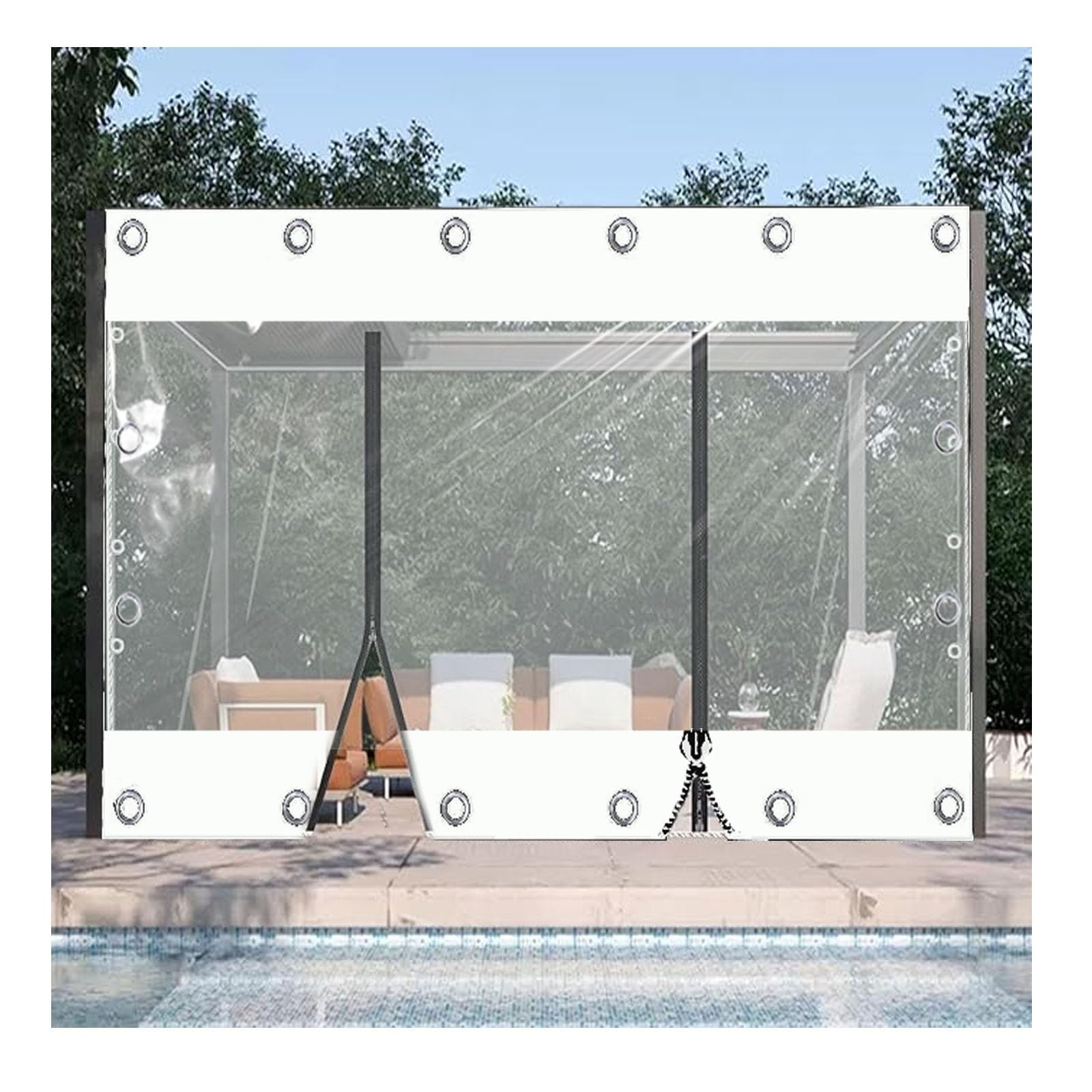 Amazon.com: Zipper transparent tarpaulin,PVC Tarpaulin with Zipper