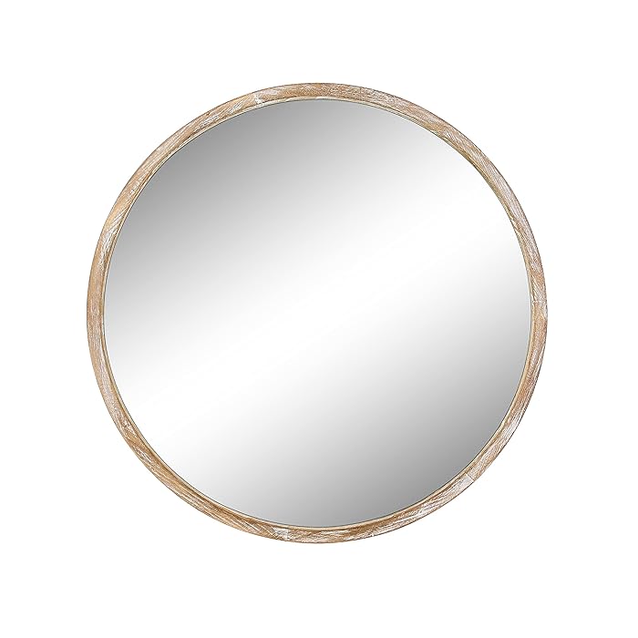 Buy EMAISON 30 inch Large Round Mirror, Decorative Wood Frame Wall