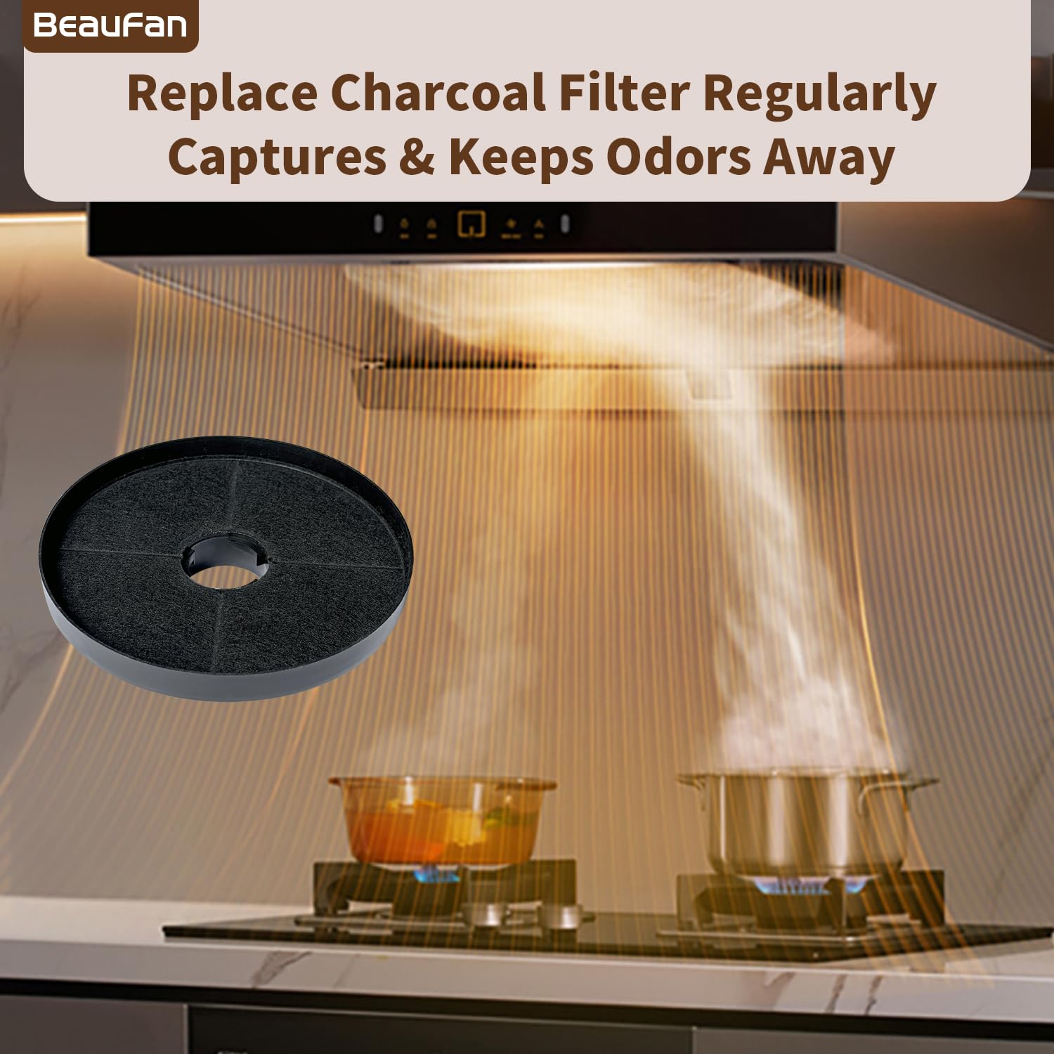Lot de 4 filtres à charbon actif CBCF002 Compatibles avec CIARRA CBCS6201, CBCB6201, CBCB6736C, CBCS6906D, CBCB6906D, CBCS9201, CBCB9201