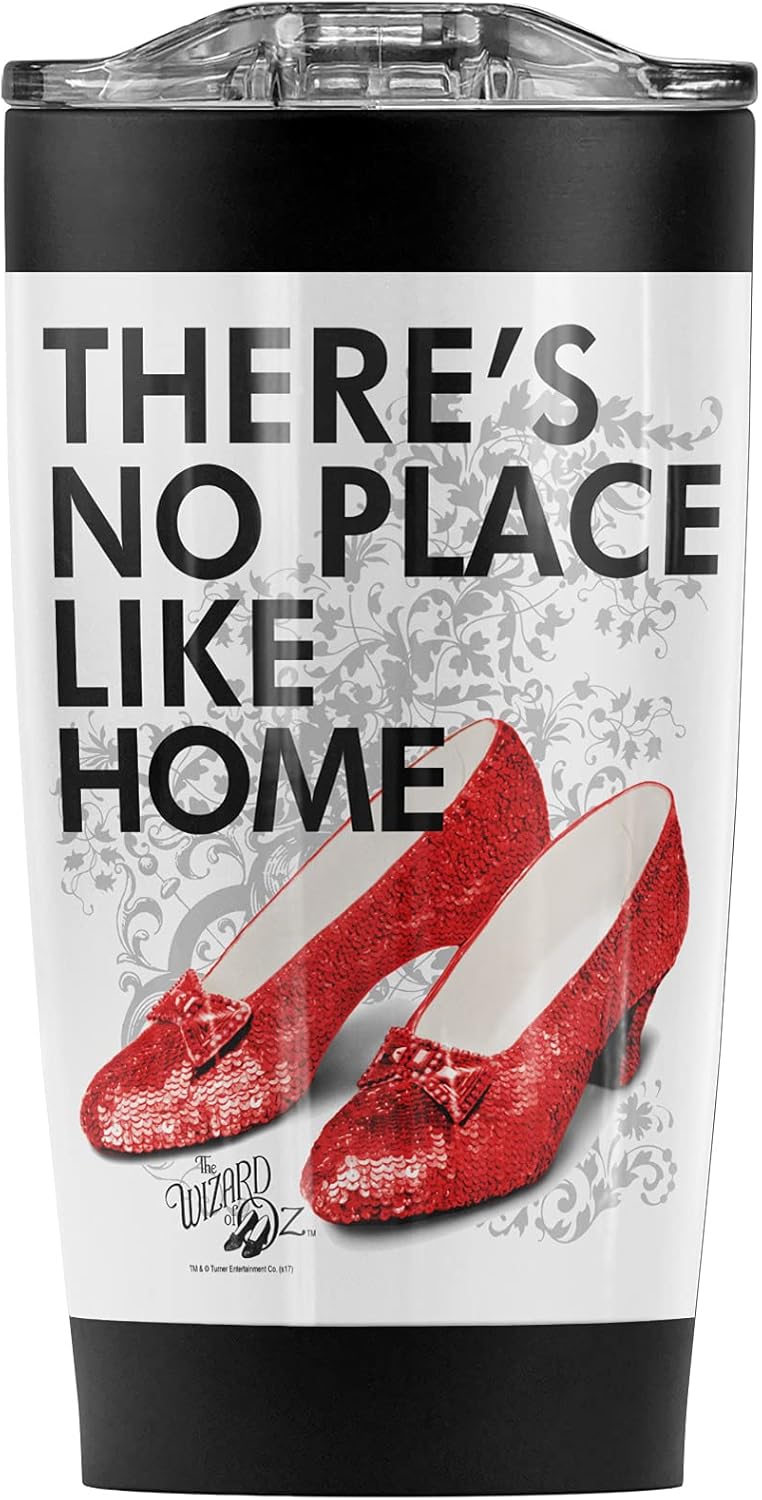 Logovision The Wizard of Oz No Place Like Home Stainless Steel Tumbler 20 oz Coffee Travel Mug/Cup, Vacuum Insulated & Double Wall with Leakproof Sliding Lid | Great for Hot Drinks and Cold Beverages