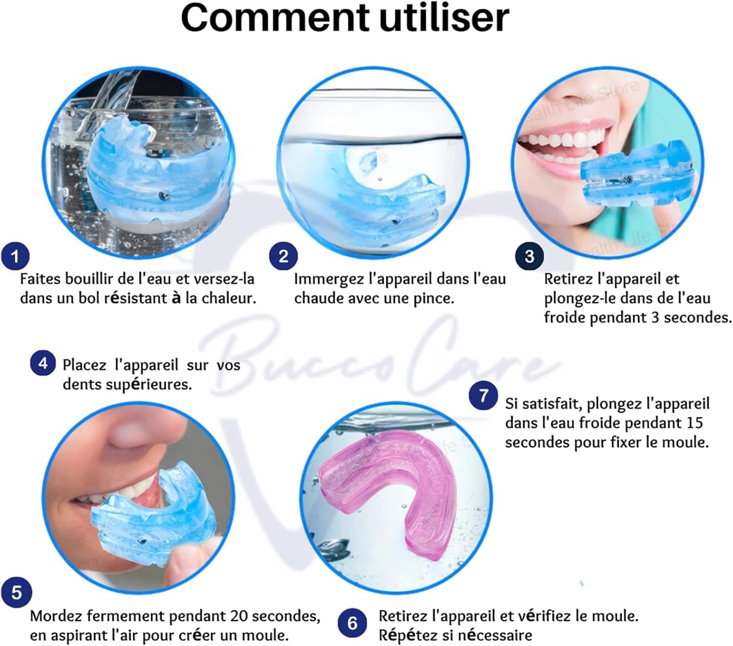 BuccoCare Orthèse D'avancée Mandibulaire,anti-ronflement Précis Et Confort Doux Protections Dentaires Doux Envie De Nuits Silencieuses (Rose)