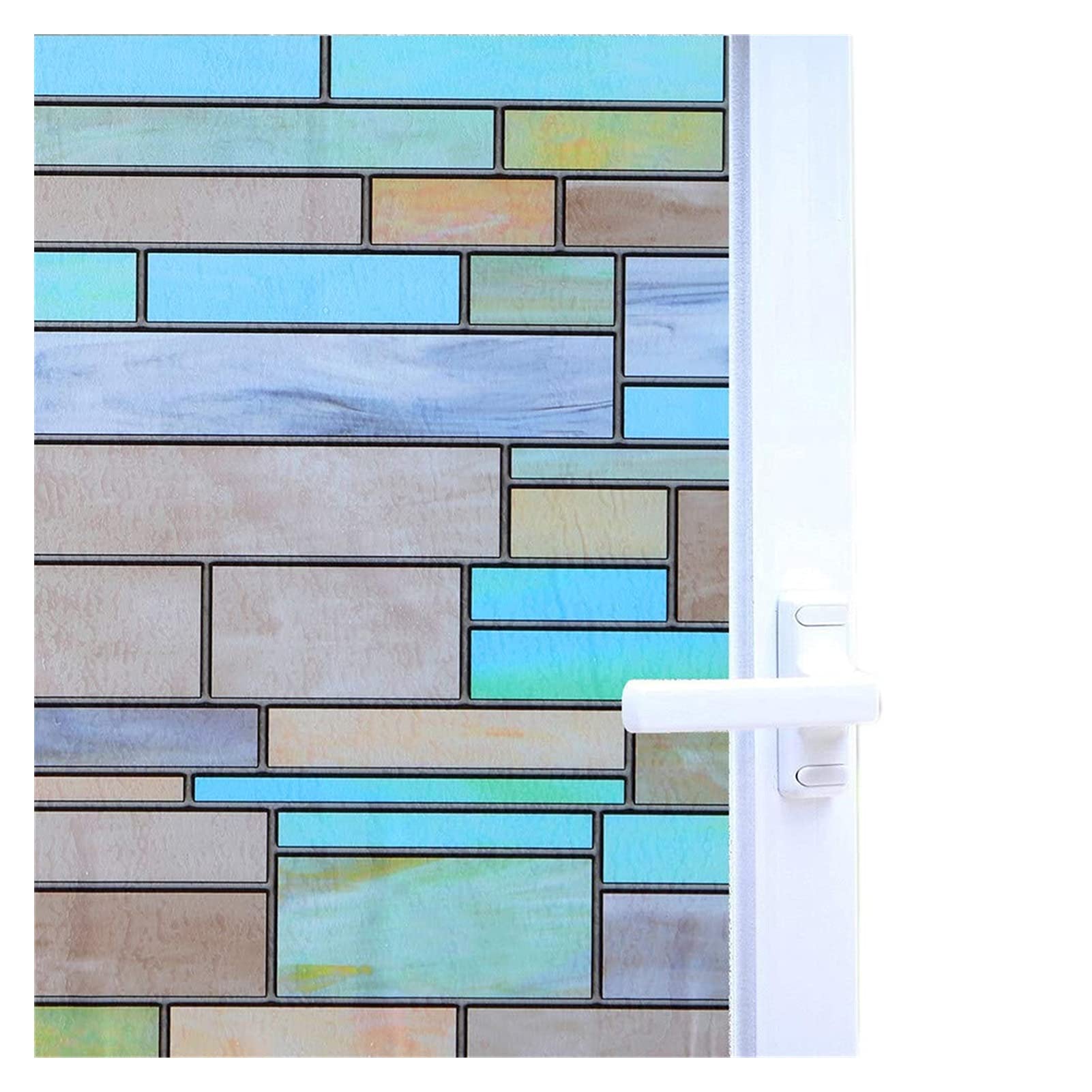 Fensterfolie, selbstklebend, für Privatsphäre, Fensterfolie, wasserdicht, statisch, selbstklebend, für Glasfenster, Dekor, Aufkleber, Farbe: 90 x 200 cm