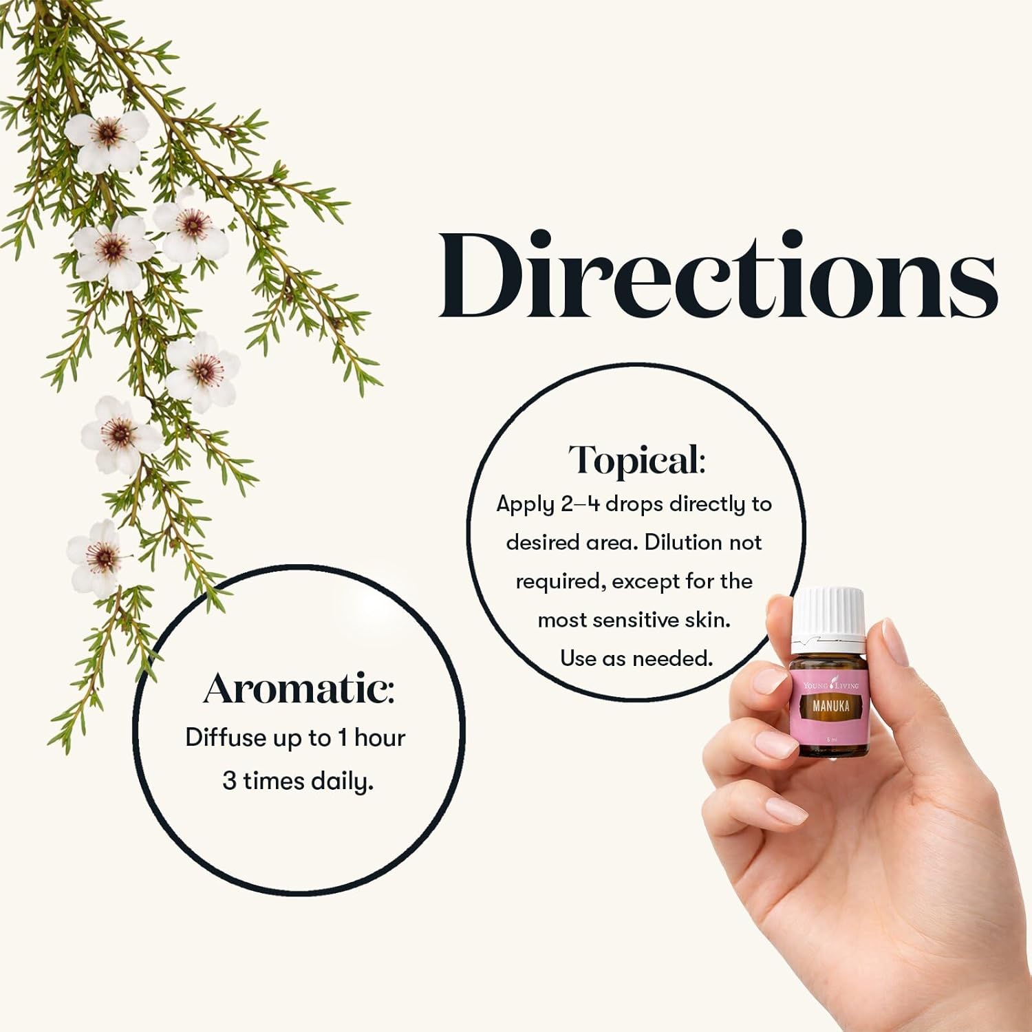 Young Living Manuka Essential Oil, 5ml | Aromatherapy Diffuser | Skin Care Essential Oil for Beautifying Skin and Nails | 100% Pure & Natural | Topical Use