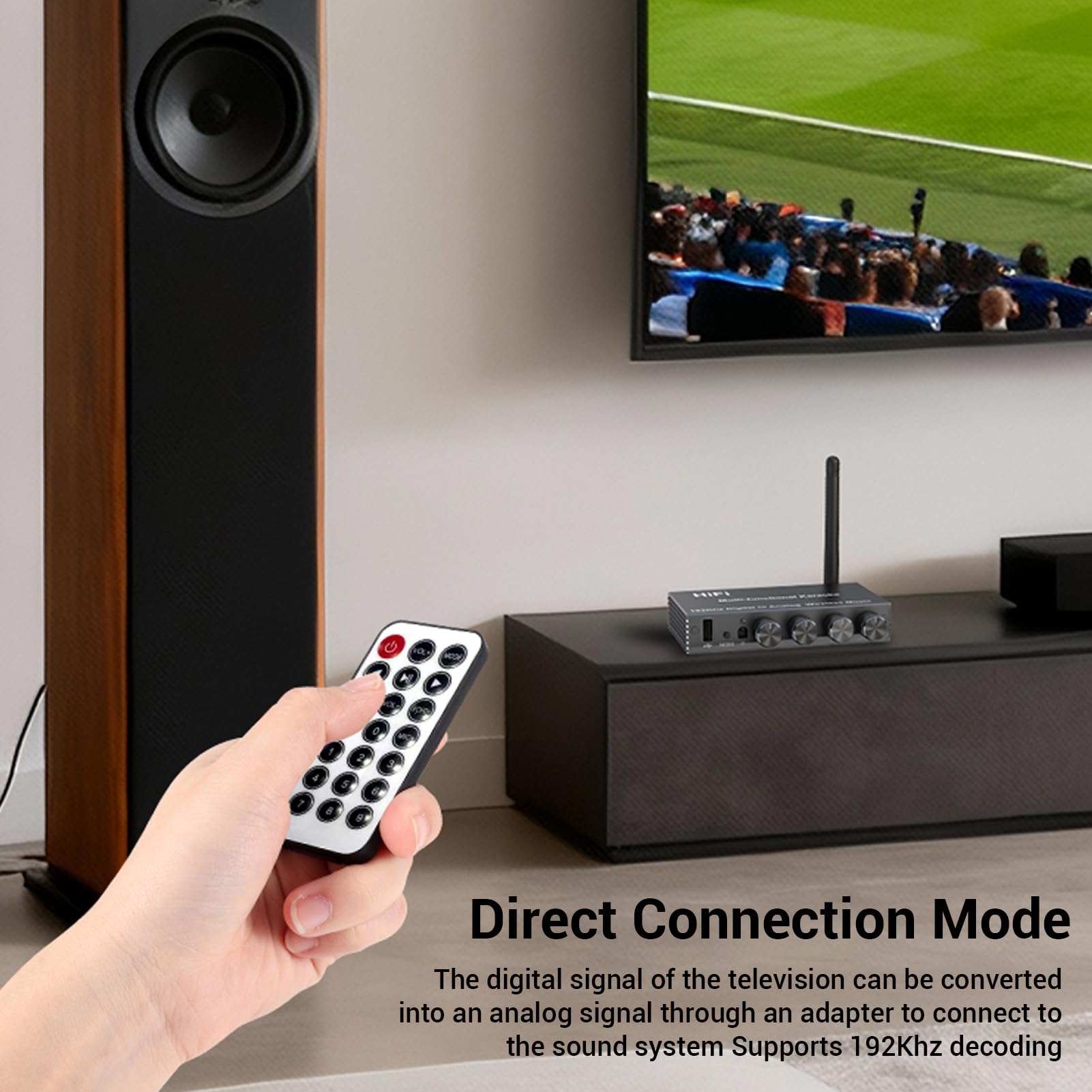 Dpofirs Adaptateur Audio Bluetooth pour Système de Diffusion de Musique, Convertisseur de Son Numérique vers Analogique, Mixeur karaoké et Récepteur Bluetooth, Entrée