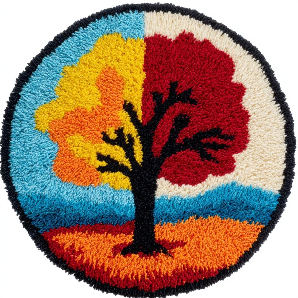kitphoenix Circular Rug Rraft Kit Four Seasons Tree