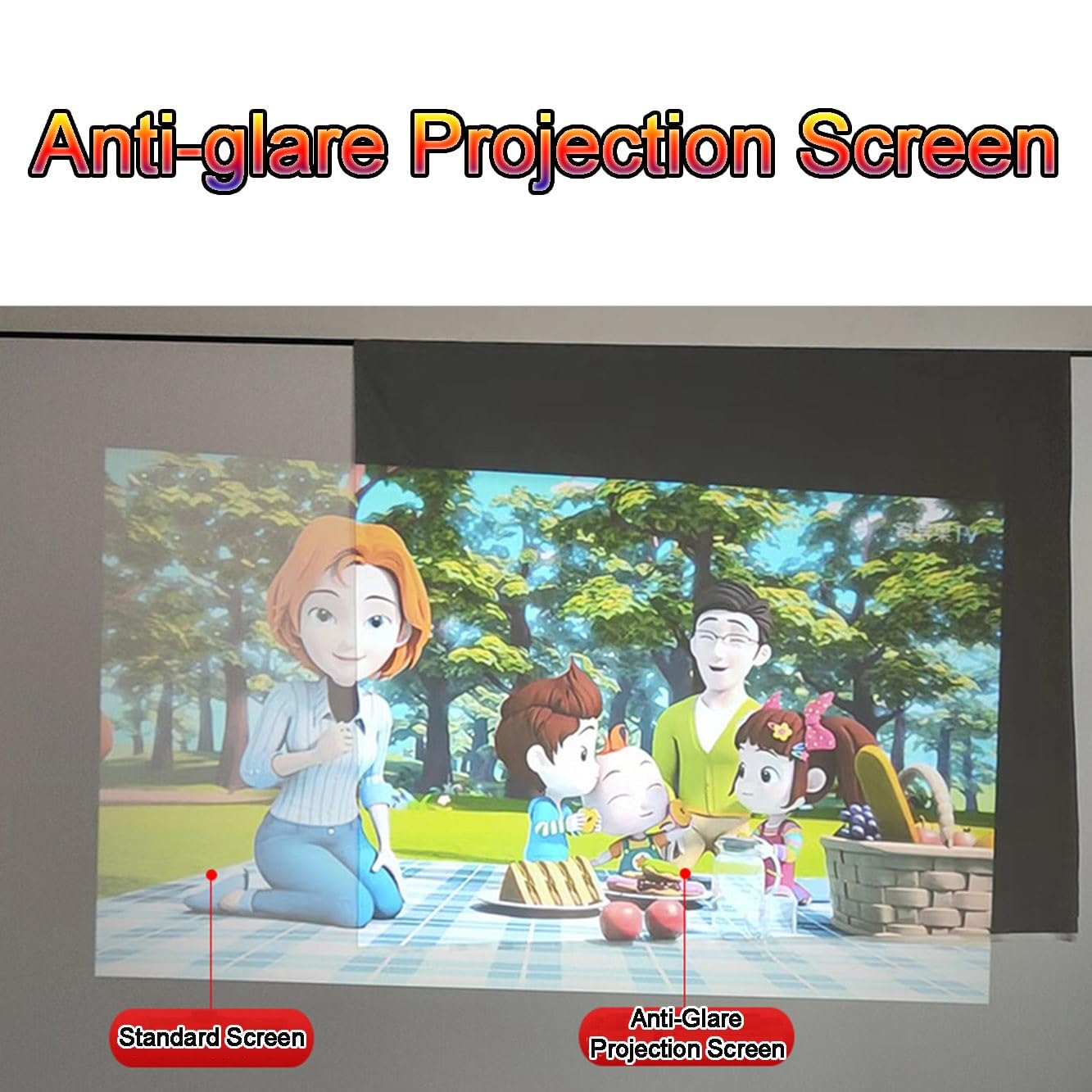 Schermo per Proiettore da 50-130 pollici, Proiettore HD 16:9 per Esterni per Giardino,Campeggio,Schermo Cinematografico Portatile Pieghevole per Camera da Letto, Home Theater(100inch)
