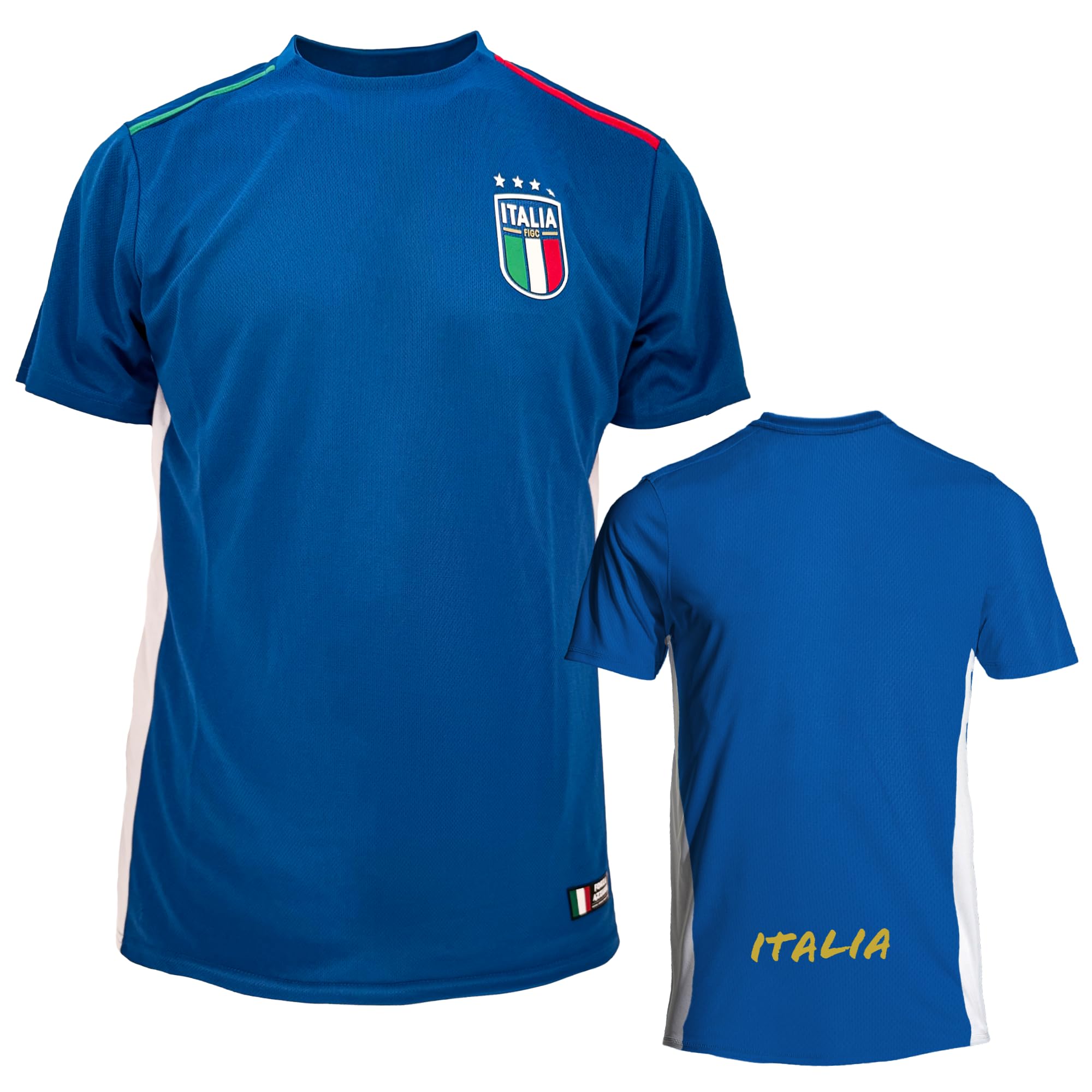 ITALIA FIGC Official Football Jersey. Technical T-Shirt with Regular Fit for Men, Boys and Children., blue royal, L