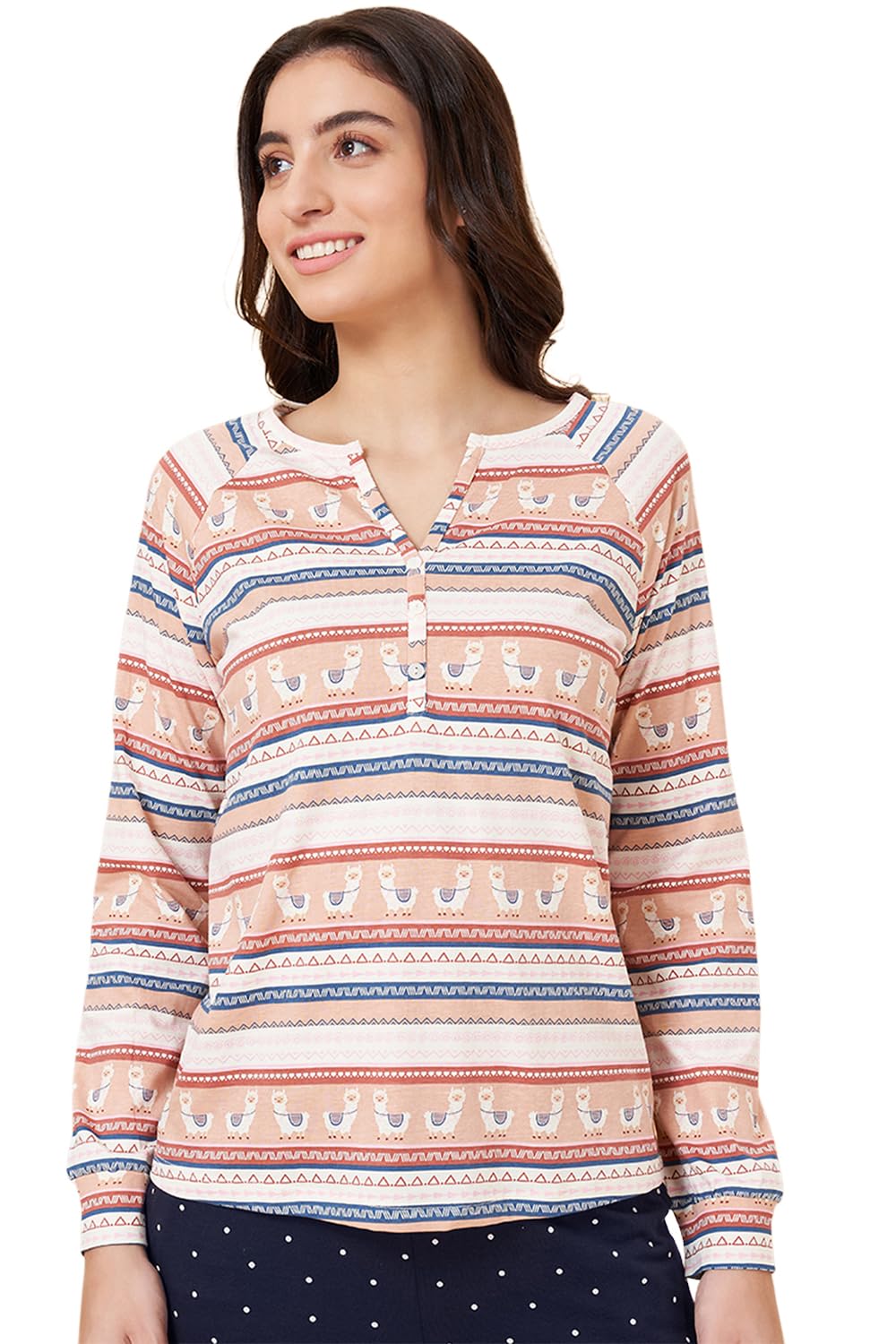 dreamz by pantaloons Women's Striped Comfort Fit T-Shirt-picture-13