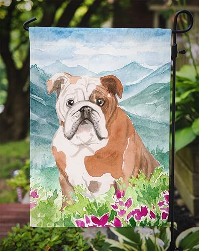Miniatura 3 de Caroline's Treasures CK1979GF - Bandera de Bulldog Inglés con diseño de flores montorias, tamaño de jardín, multicolor