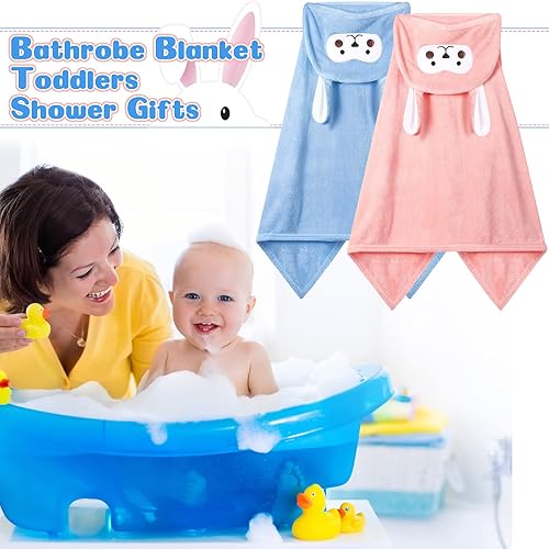 Miniatura 7 de Kenning Paquete de 4 toallas de bebé de 28 x 55 pulgadas con capucha, toallas de baño para niños y niñas, absorbentes, gruesas, suaves, tamaño