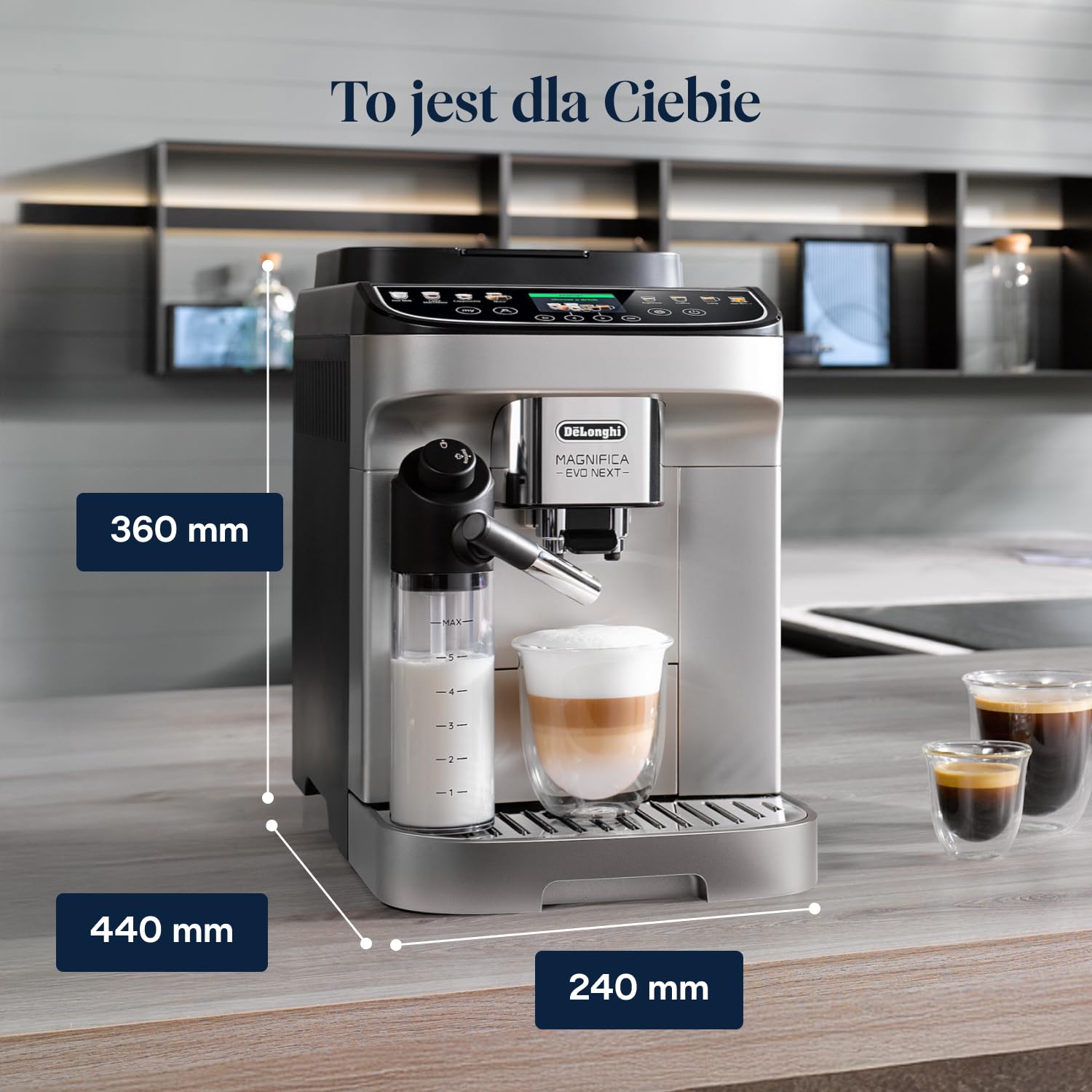 De'Longhi Magnifica Evo Next ECAM312.80.SB, Automatyczny Ekspres do Kawy z Automatycznym Spieniaczem do Mleka, Ekspres do Kawy Ziarnistej i Cappuccino z Intuicyjnym Wyświetlaczem, Srebrno-Czarny