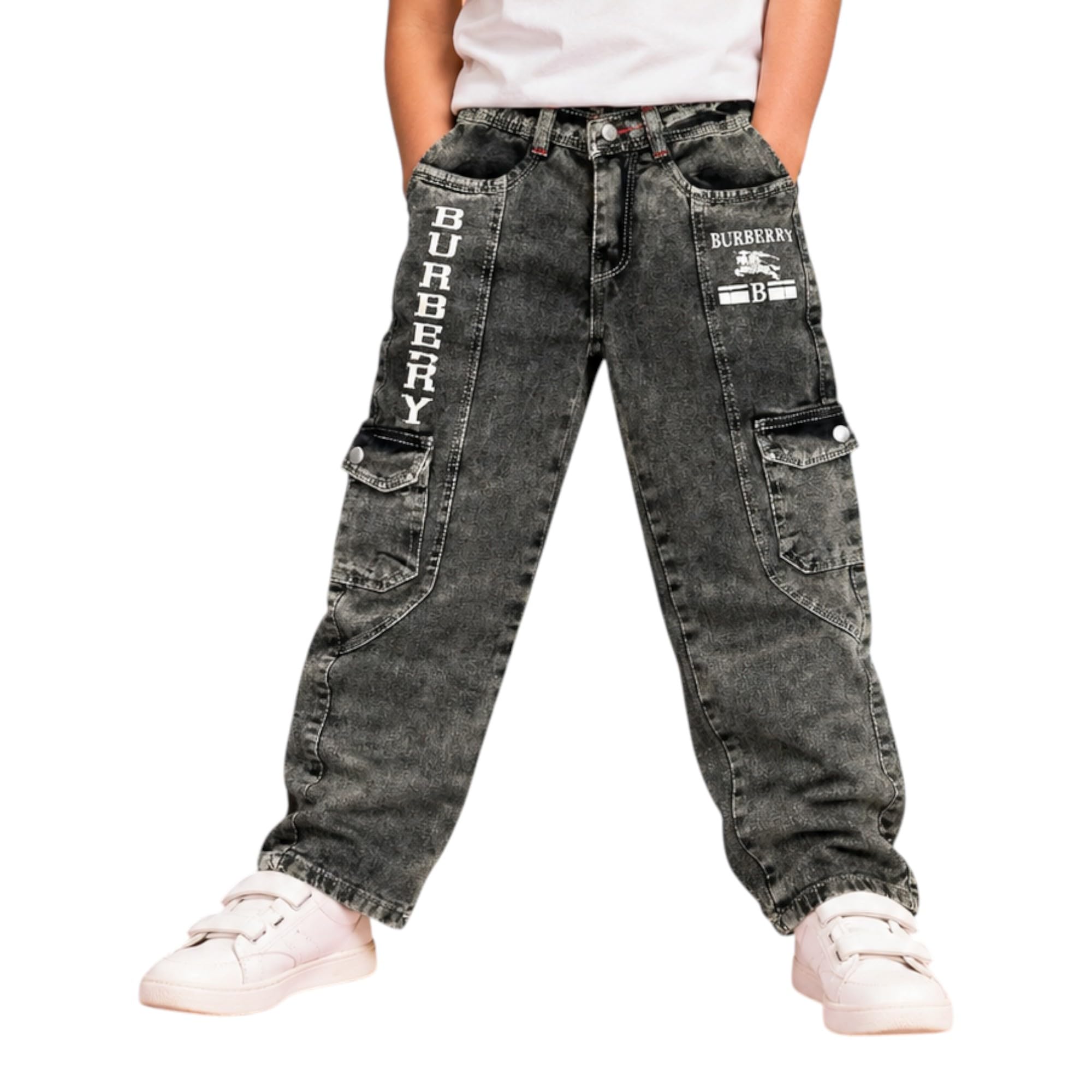 Buy WHALEBONE Kids Boys Printed Six Pocket Baggy Fit Denim Jeans