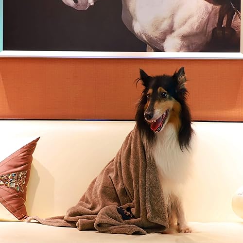 Miniatura 6 de Toalla para perros Paquete de 2 Toallas de aseo para mascotas de microfibra suave súper absorbente para secar perros y otras mascotas (M-36 x 28