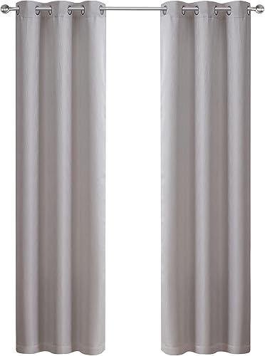 Miniatura 2 de Tahari Home - Cortinas opacas, tratamientos de ventana con ojales en la parte superior, elegante decoración del hogar (gris claro lirio, 38 x 84