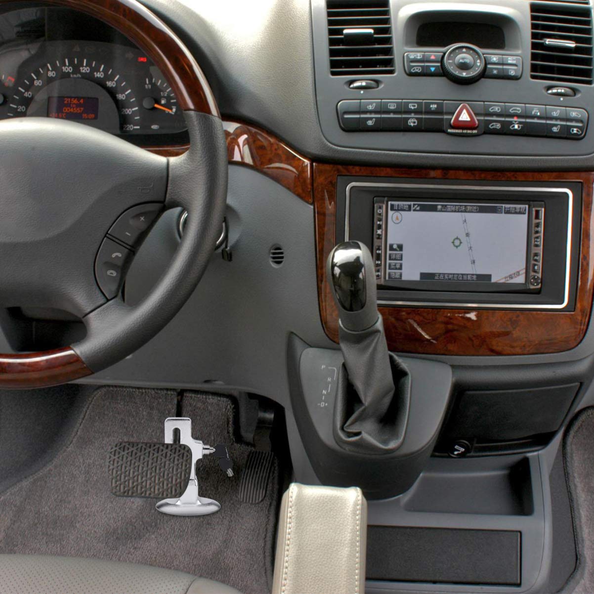Wakauto Serrure d'Embrayage de Voiture - Verrouillage d'Accélérateur et de Frein - Dispositif Antivol Intérieur et Extérieur