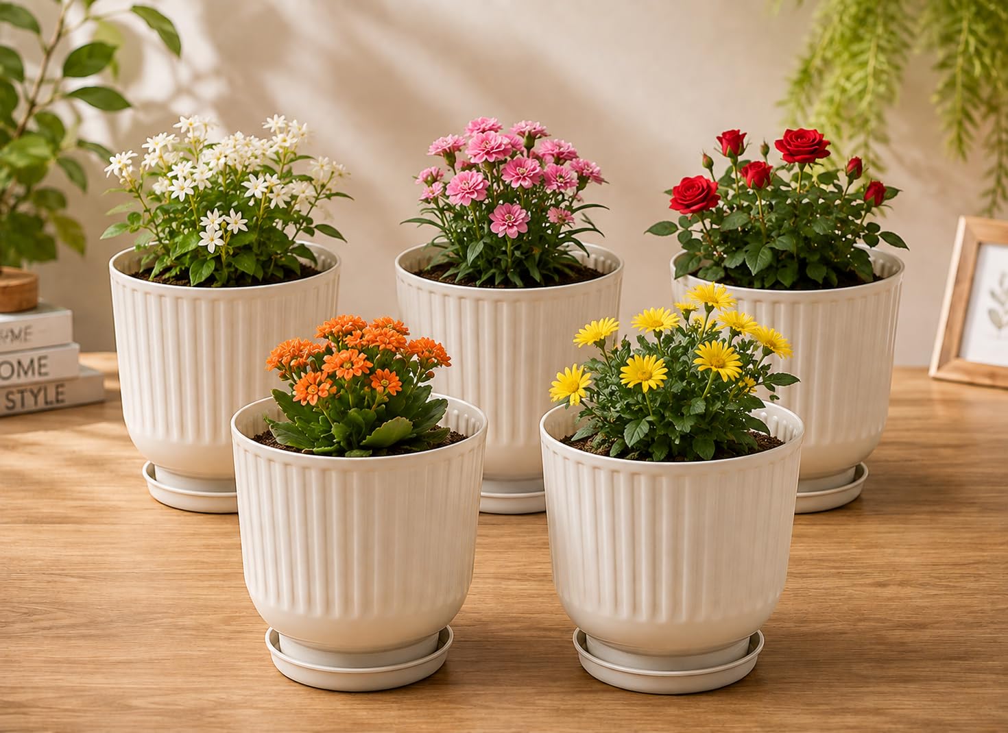 Leawall Plastic Flower Pots - Multicolor, FREE SHIPPING -12