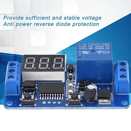 Miniatura 4 de Interruptor de control de tiempo de 12V Intermitente 12V Interruptor de control de tiempo Temporizador Módulo de relé de ciclo MCU infinito Módulo