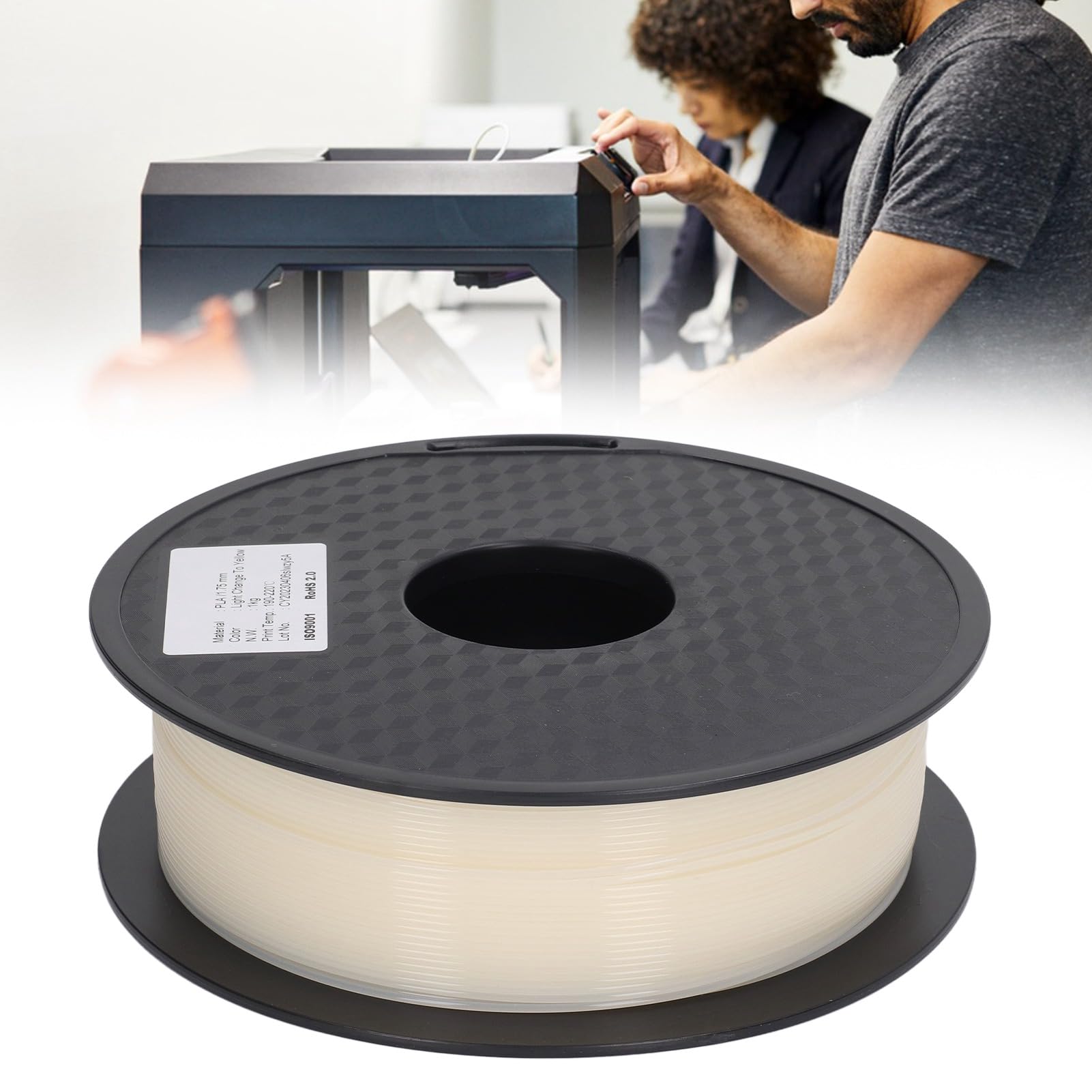 PLA-Filament 1,75 Mm, Transparentes Gelb, Hohe Transparenz, Wasserdicht, Hervorragende Mechanische Festigkeit, Seidig Glattes Aussehen, Verfärbung nach Sonneneinstrahlung