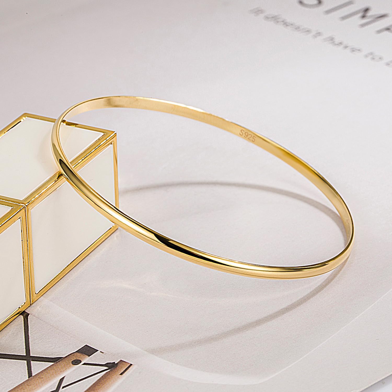 Minimalist Original 925 Sterling Silver Banglest Women DIY Stackable 1/2/3.Countless Set Bracelet 2MM Thick Diameter 60mm-65mm-68mm Jewelry Gift Wife Her - Image 3