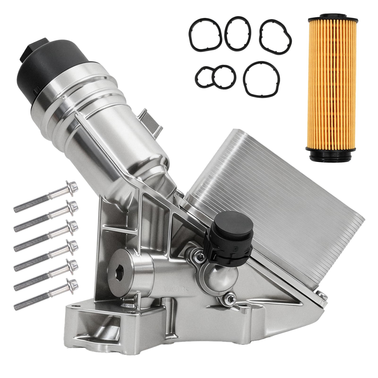 11428583895 11428511391 Aluminium Engine Oil Filter Housing Assembly with Oil Cooler & Filter Compatible with BMW 340i 440i 540d 540i 640i 740i M240i X3 X4 3.0L 2016-2021