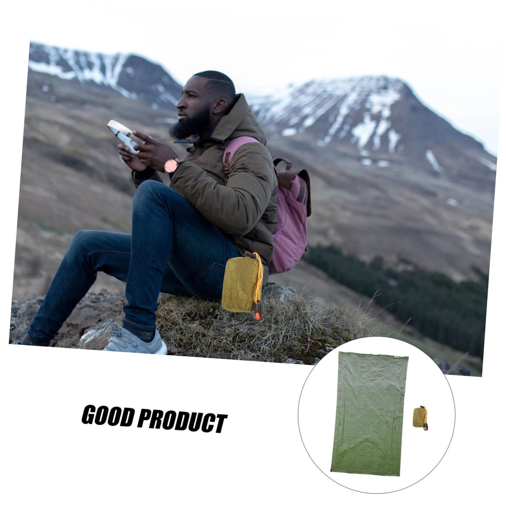 Kisangel 5 Sätze Notfall Schlafsack Aluminiumfolie mit Tragetasche Kompakter Ultraleichter Schlafsack für Camping Trekking und Outdoor Aktivitäten zur Körpertemperaturkontrolle Notfällen