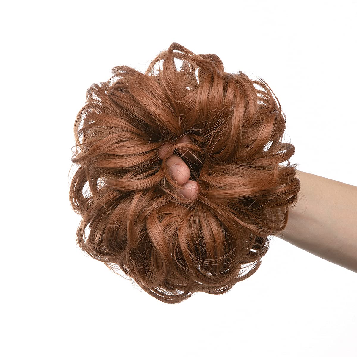 SARLA Messy Bun Hair Piece for Womens Synthetic Scrunchies Buns Extension Hairpieces Updo Pony Tail Light Auburn - Image 3