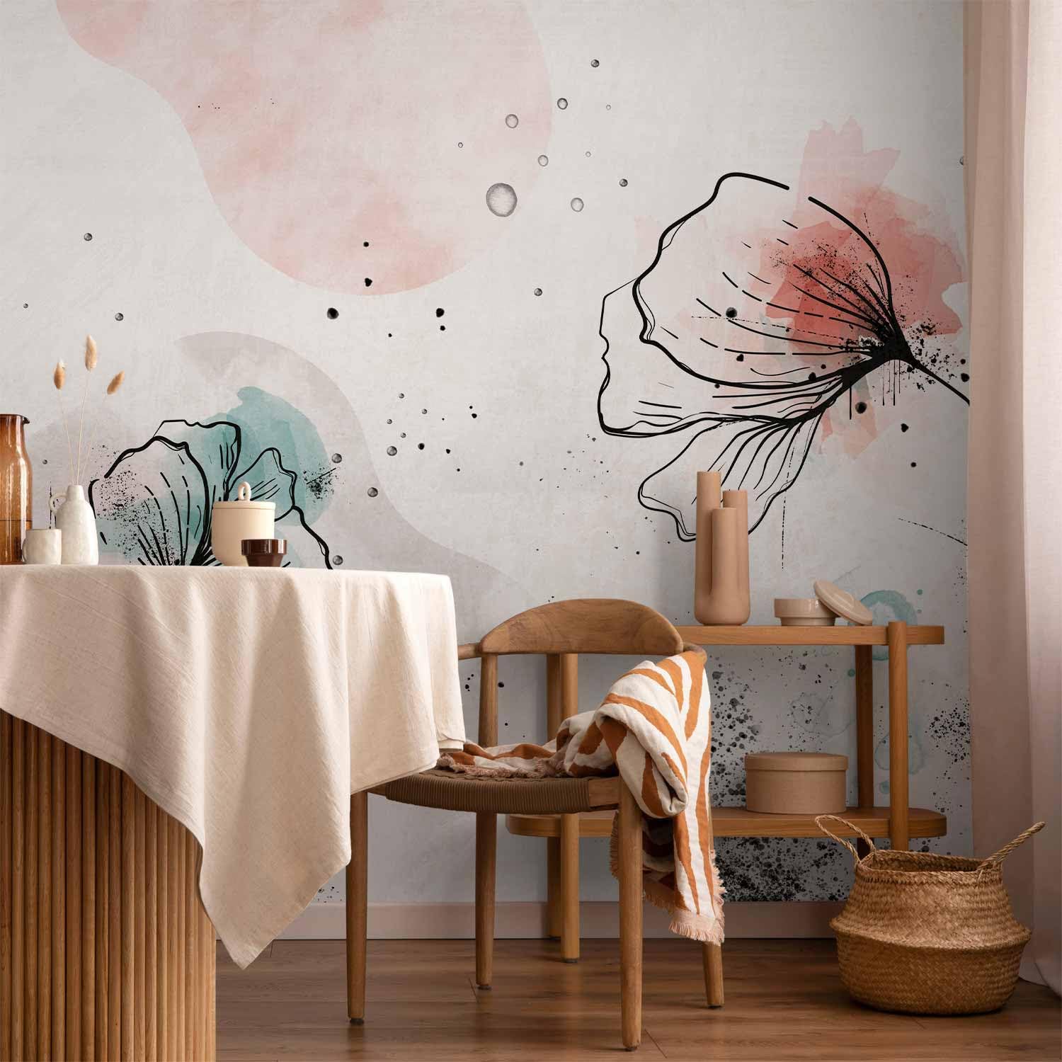 murando Fotomurales autoadhesivos Amapolas 343x256 cm Papel Pintado | coración Pared Murales Pegatina corativos adhesivos 3d Fotográfico Tableros Flores Naturaleza como pintado