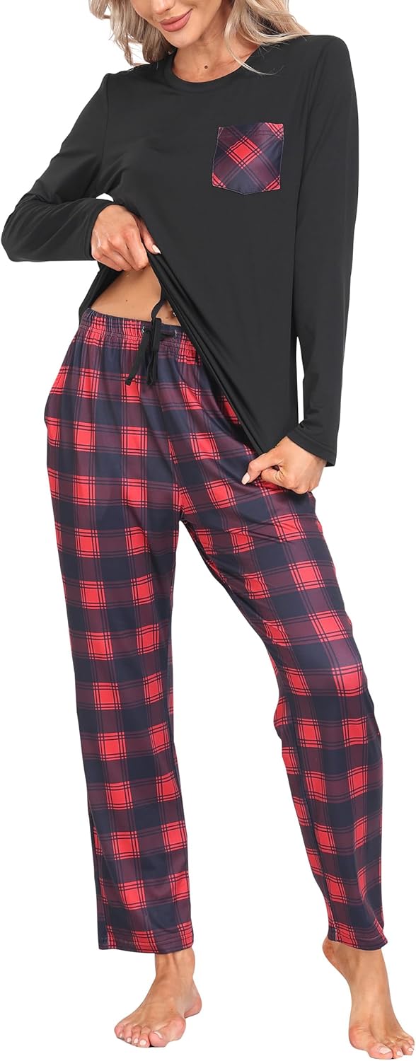 MoFiz Women's Pajama sets Long Sleeve Sleepwear Soft Christmas Pajamas 2 Piece Loungewear Warm Pjs Sets for Winter Holiday - Image 2