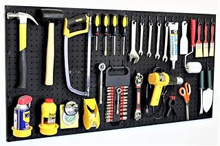 WallPeg 48" Wide Pegboard Kit with 2 Panels & 36 Locking Peg Board Hooks and Panel Set - Tool Parts and Craft Organizer (B...