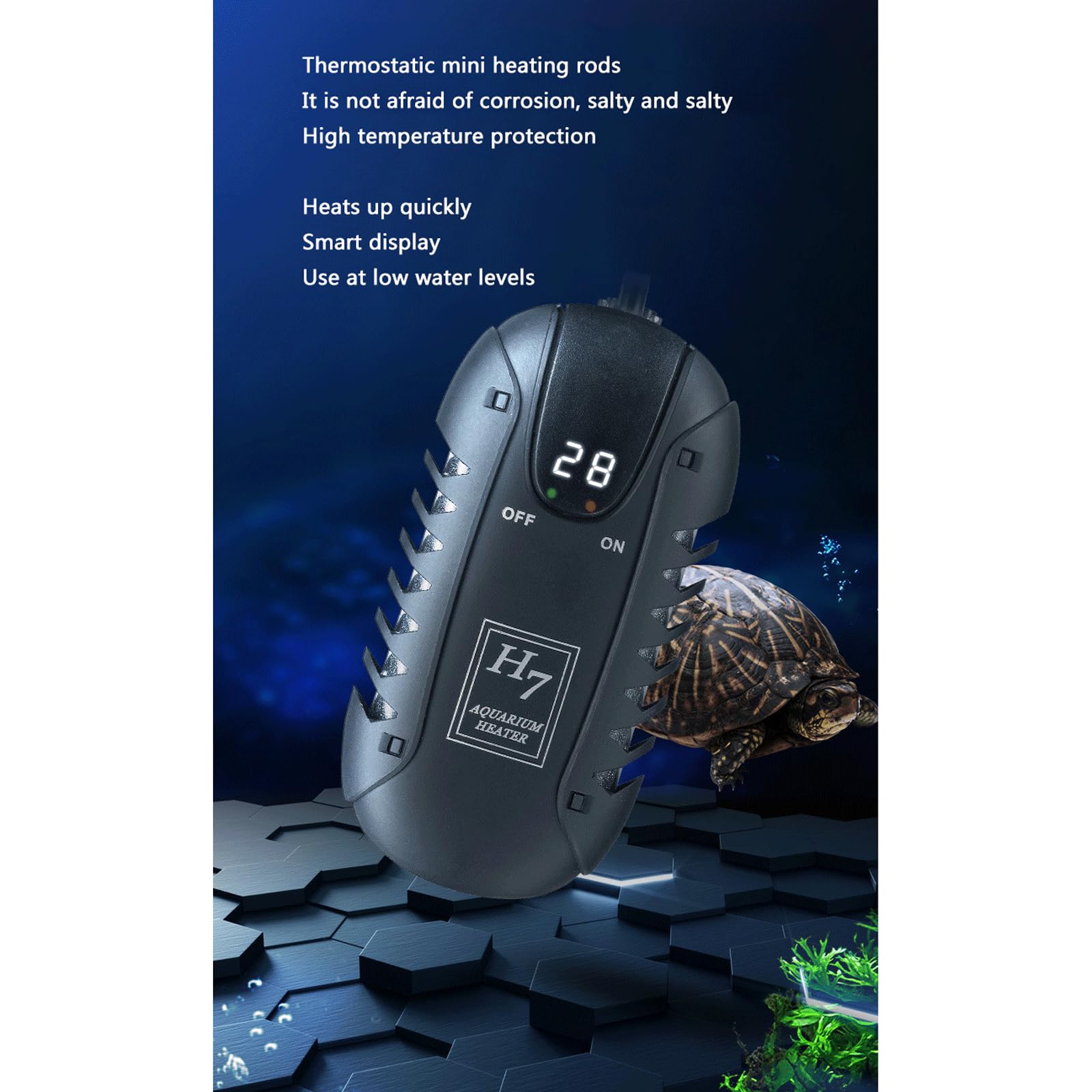Varilla calefactora para pecera, minicalentador termostático automático de bajo Nivel de Agua a Prueba de explosiones, 100W (300W)