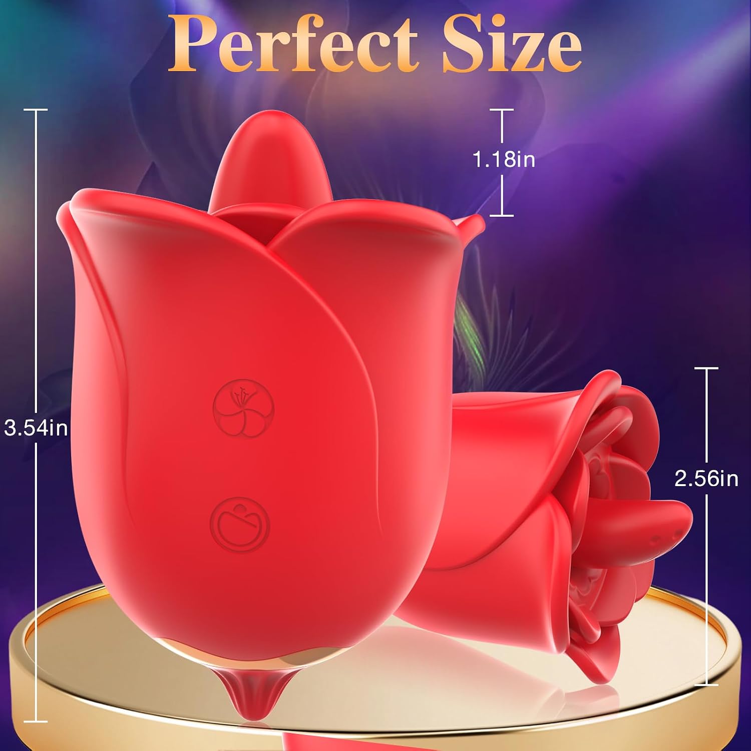 Clit Licker, Red Rose Sex Toy Vibrator for Women, Forceful Tongue Toy for Women's Oral Sex Pleasure, Rose Adult Toy with 12 Vibration & 10 Tongue Licking,Adult Sex Toys & Games