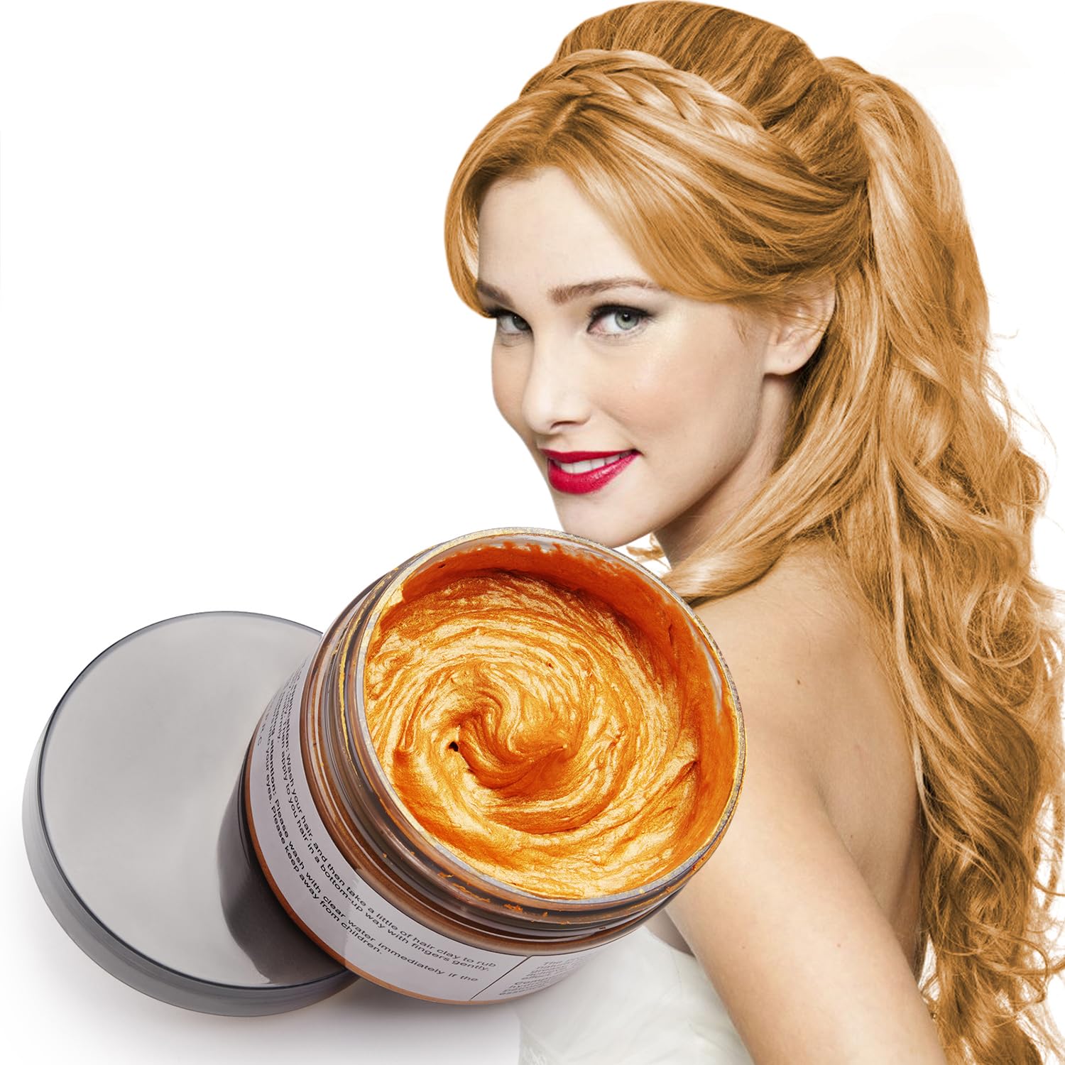 Gold Hair Color Wax, Instant Hairstyle Cream 4.23 oz, Temporary Natural Hair Wax for Party, Cosplay, Halloween, Daily use, Date, Clubbing (Gold)