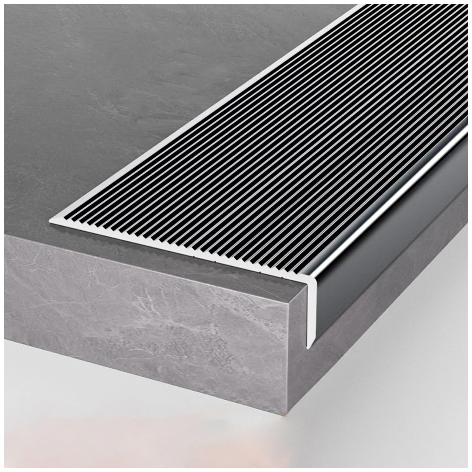 LXLZYXSF Aluminum Stair Nosing 10cm Extra Wide Stair Edge Trim, Stair Edging Non-Slip Steps Treads, 39in 41in 43in 45in 47in 49in 50in 52in 54in 56in 58in L(Gray WxH-10x2cm,L-78/198cm) — image 1