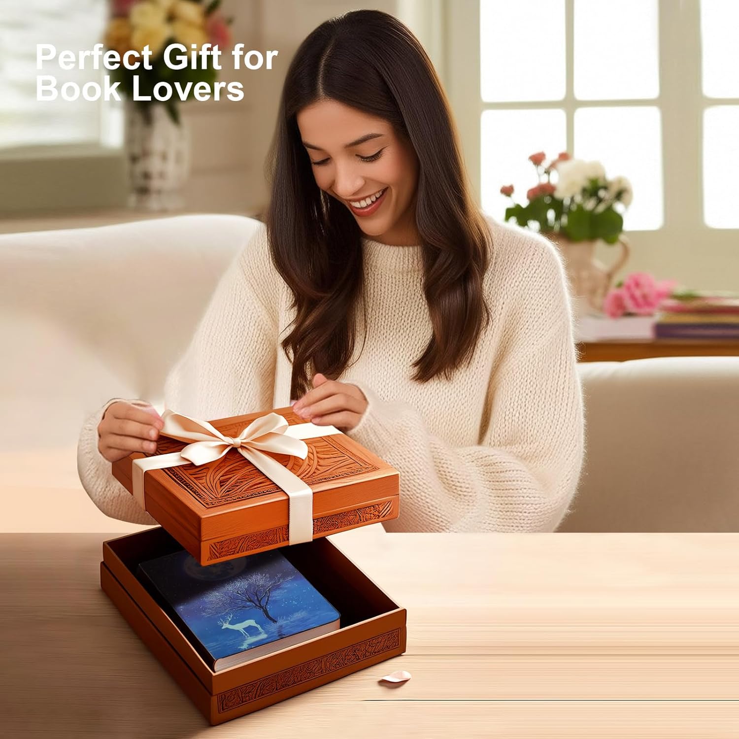 MagicBook Light - Smart Voice-Activated Book Lamp with Auto-Open/Close, Adjustable Stand & 10W RGB Desk Light for Home/Office Decor (Novelty Reading Lamp) (Art Deco 1)