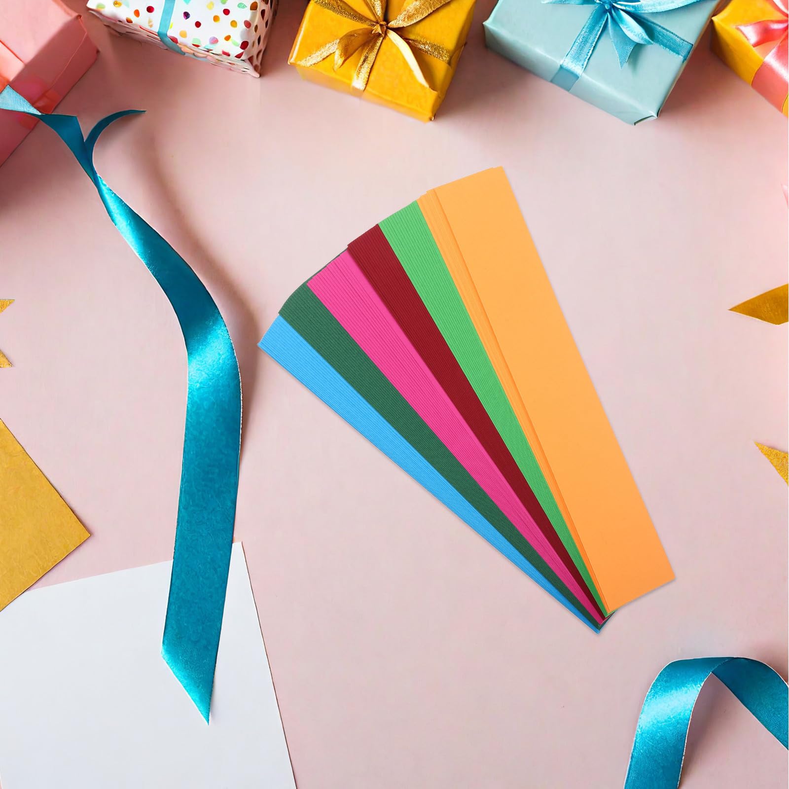 Healeved 300 Stück Bunte Papiergirlande aus Karton für Partydekoration und Klassenzimmer Farbige Papierketten für Kreative Dekorationen