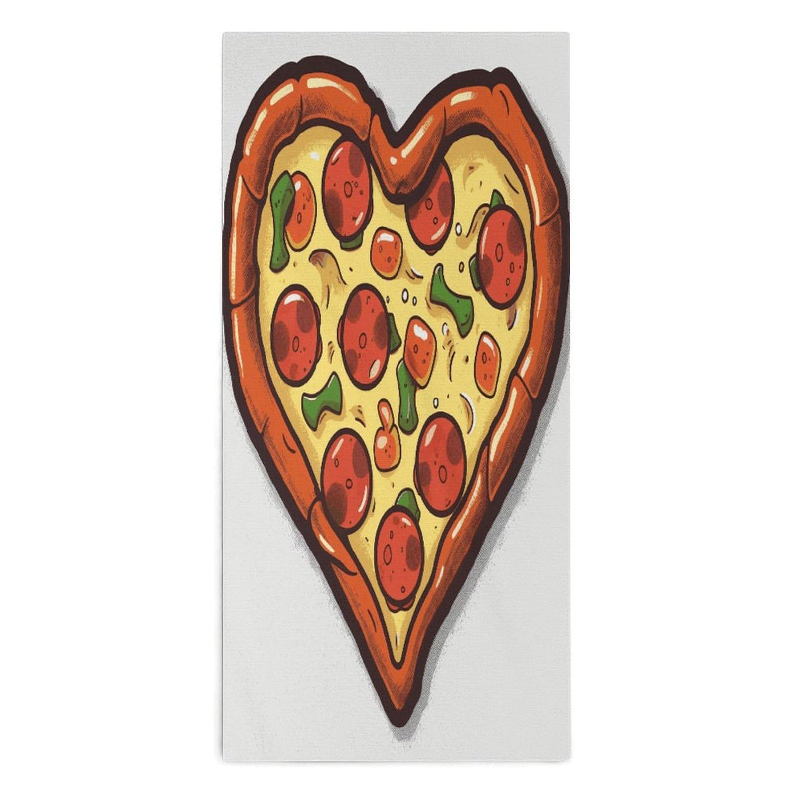 Btcowzrv Style I Love Pizza Heart Bath Towel Beach Towels Shower Towel