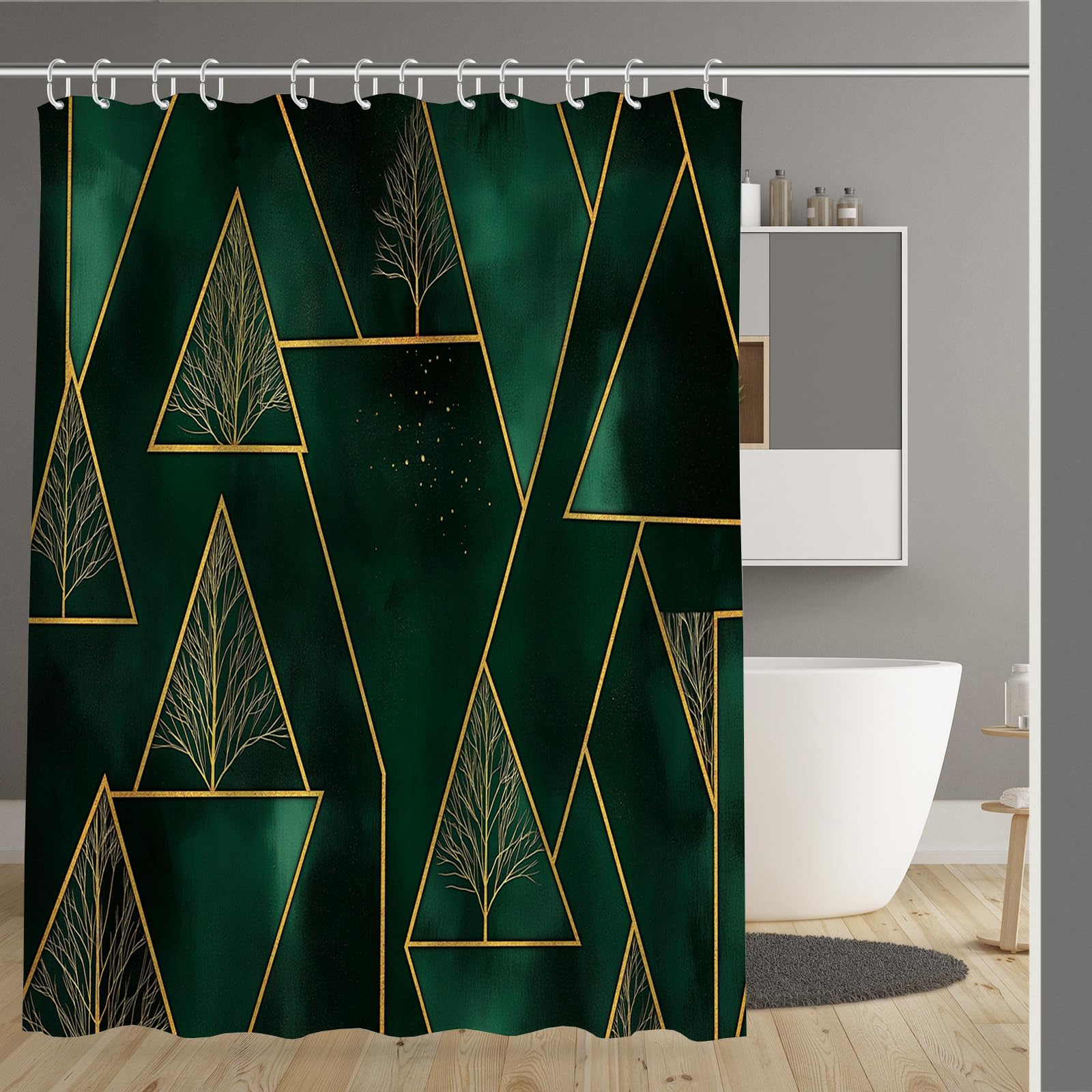 Rideau de douche imperméable 180x200 en tissu lavable pour salle de bain