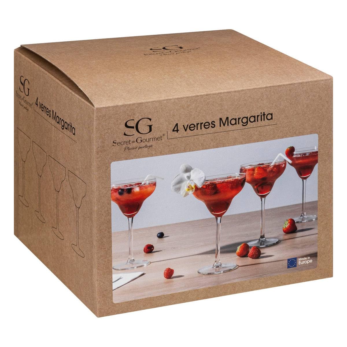 Lot De 4 Verres À Cocktails "margarita" 30cl Transparent - Verre