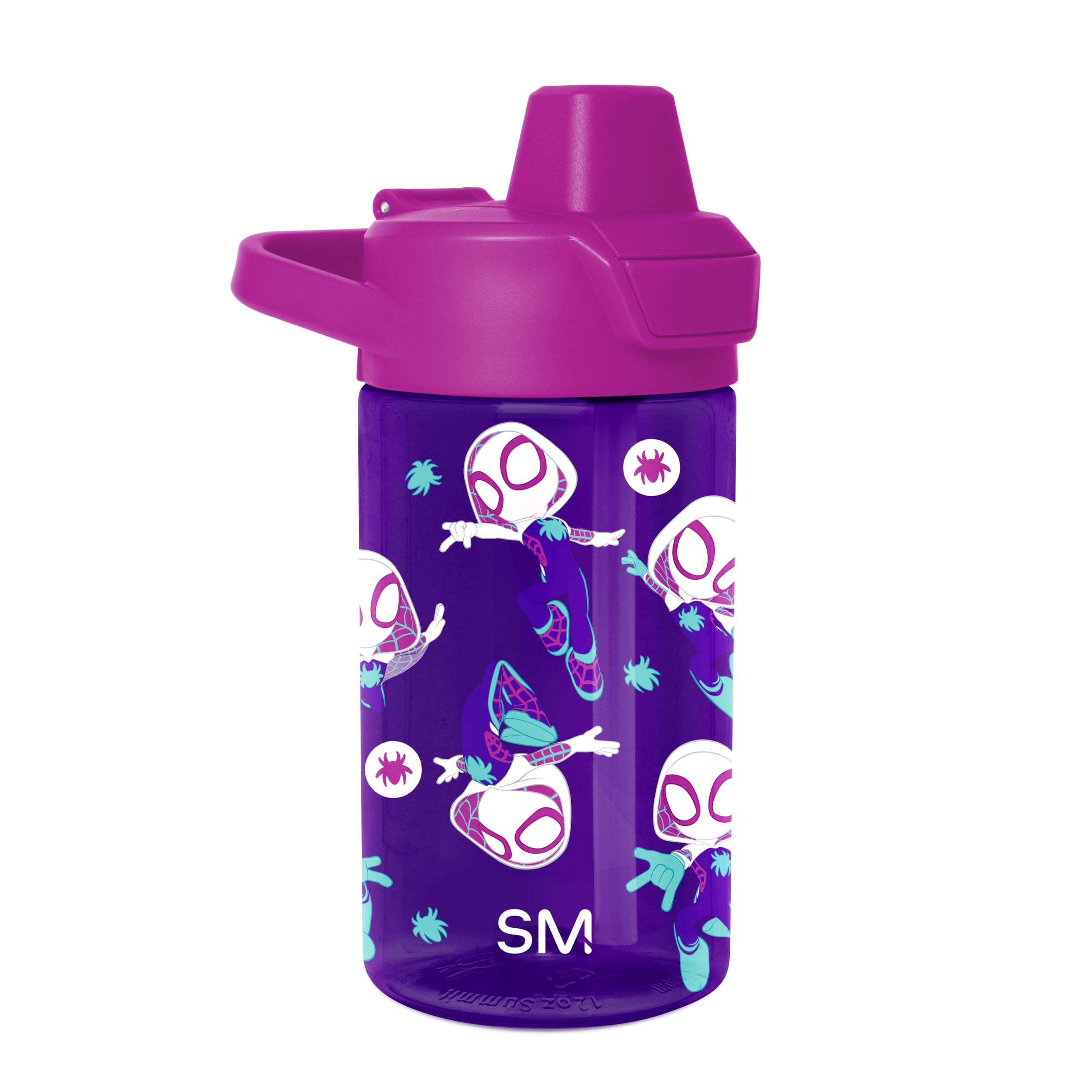 Simple Modern Marvel Spidey Plastic Kids Water Bottle, Covered Straw | 12oz