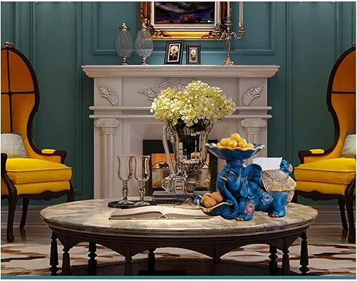 Miniatura 2 de Frutero de soporte de fruta, aspecto de elefante, frutos secos, plato de frutas secas con caja de pañuelos, bandeja de almacenamiento de dulces de