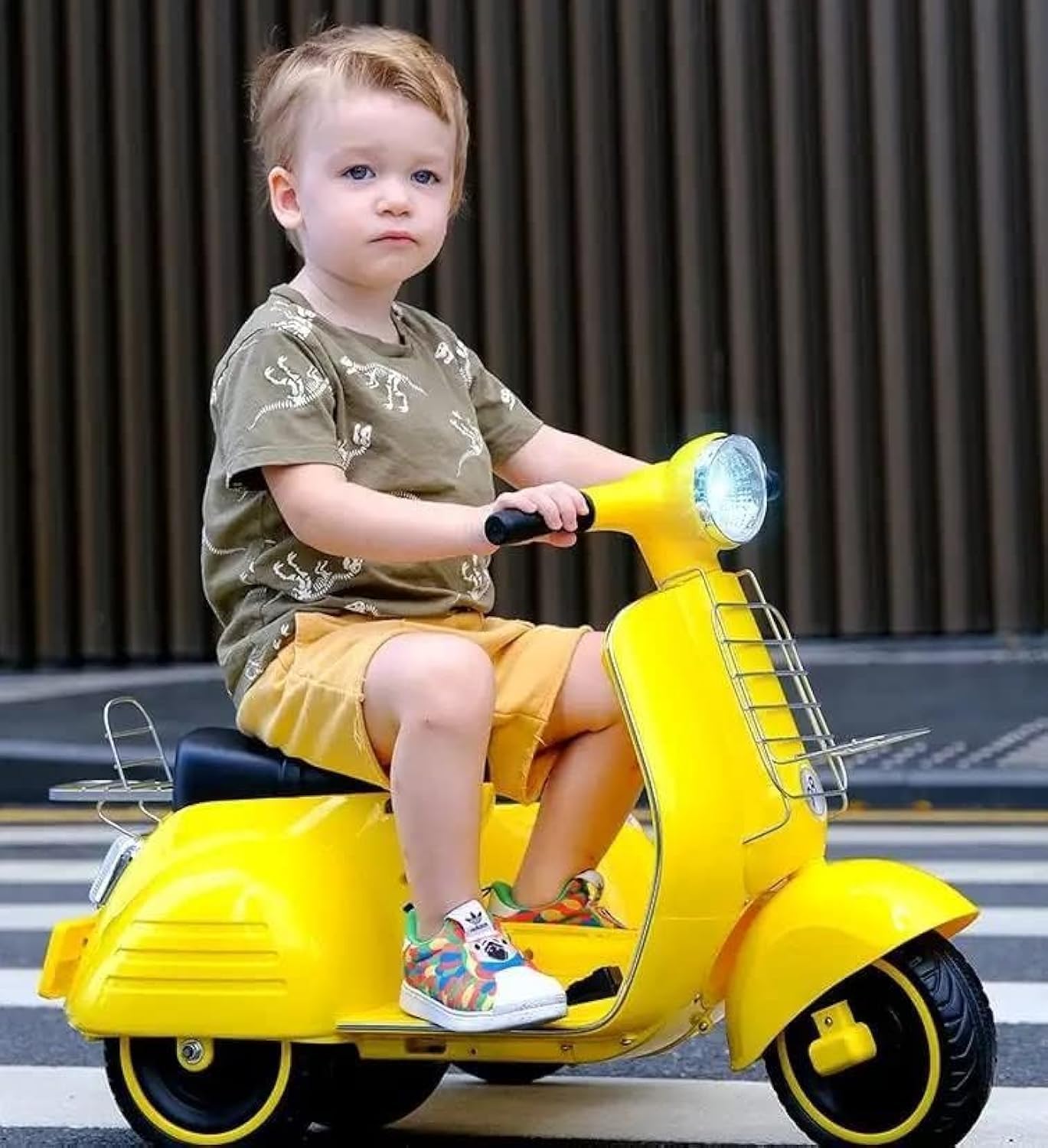 Kids Electric Ride On Car Scooter Bike (RED) (Yellow)
