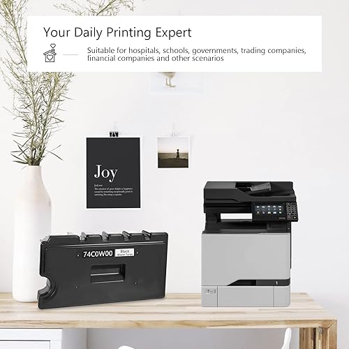 Miniatura 4 de 74C0W00 - Botella de tóner residual (1 paquete, negro) - Vsenk remanufacturado 74C0W00 repuesto compatible con tóner residual para impresora 74C0W00