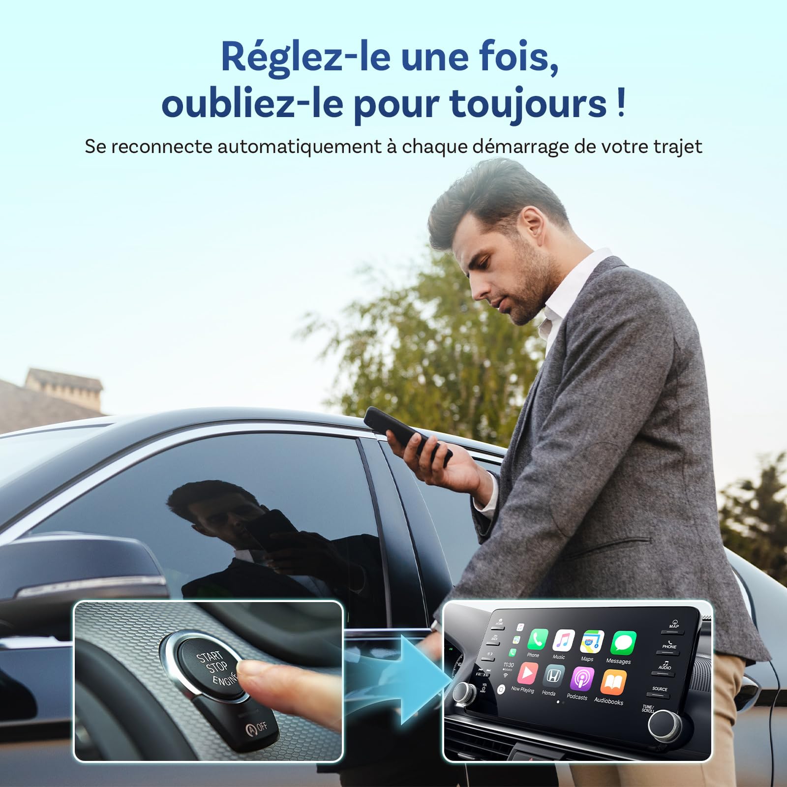 OTTOCAST Play2Video Ultra avec télécommande, 2026 Adaptateur sans Fil CarPlay & Android Auto avec Netflix/Youtube/IPTV/Prime Video intégrés, Android 12.0 AI boîtier pour Voitures avec CarPlay Filaire