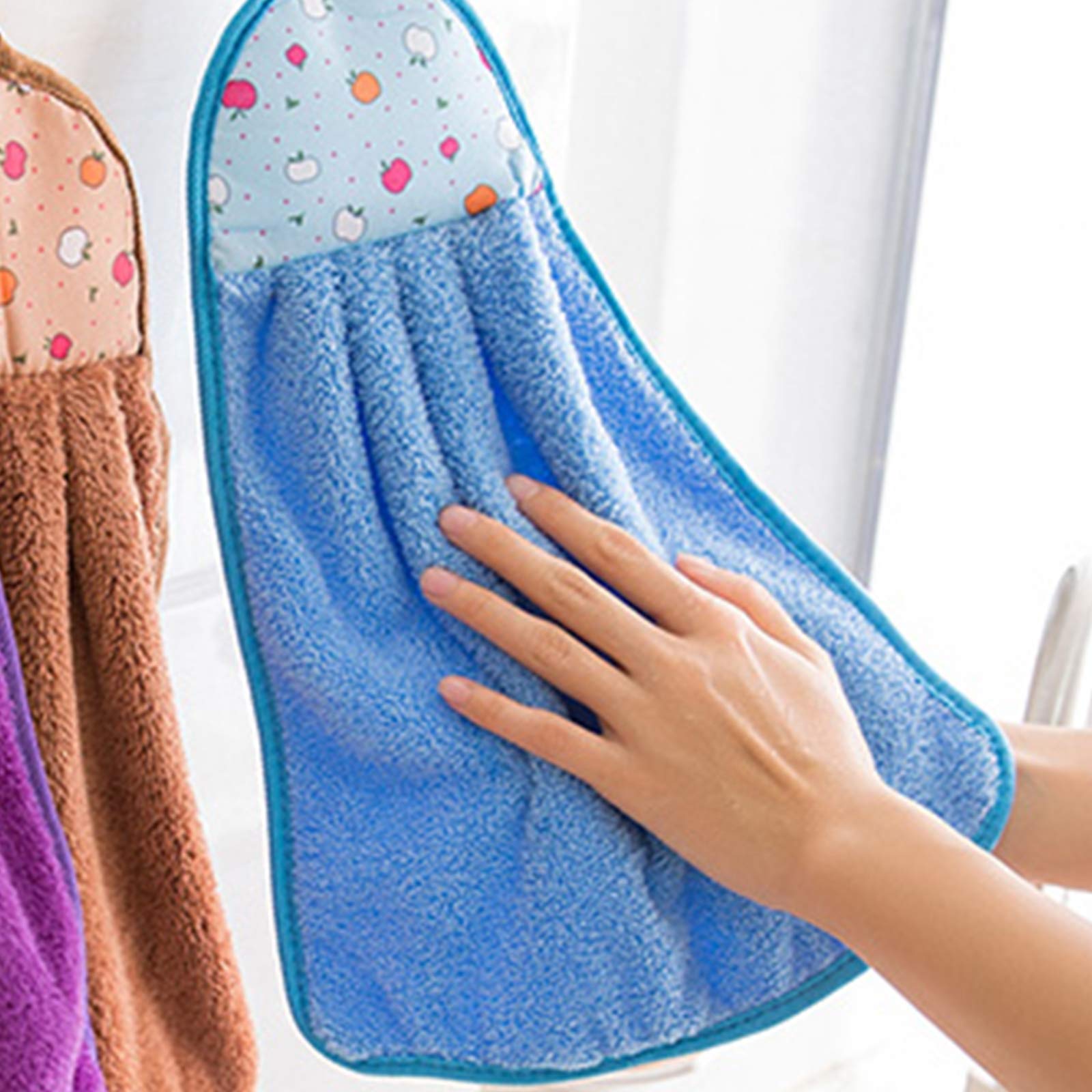 Set 5 Asciugamani Mano - Ultra Assorbenti Con Occhiello Per Cucina E Bagno - Foto 5