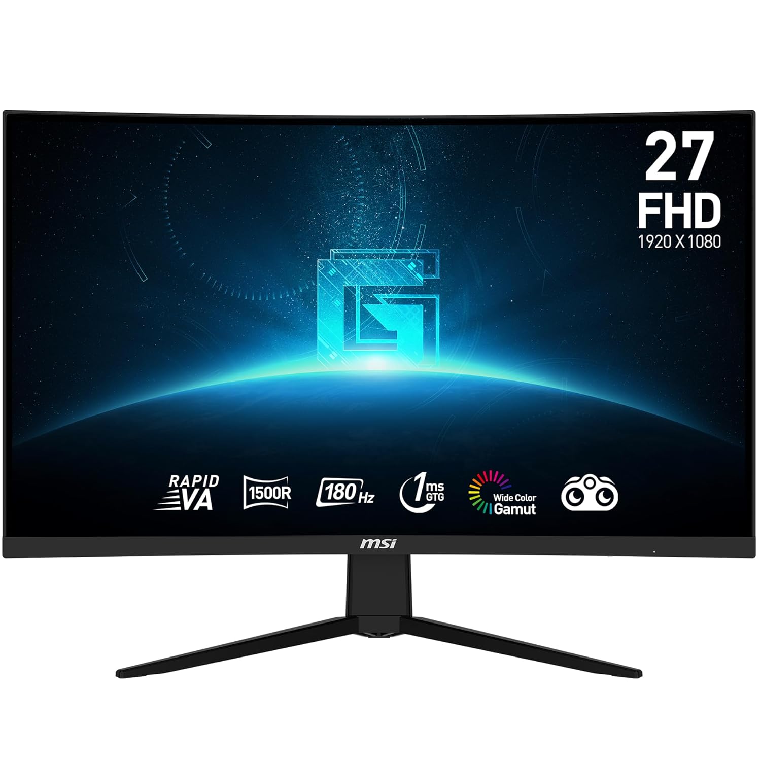 msi G27C3F 27-inch 1920 x 1080 FHD Gaming Monitor 180Hz Free Sync HDMI DisplayPort VESA Mountable Tilt Height