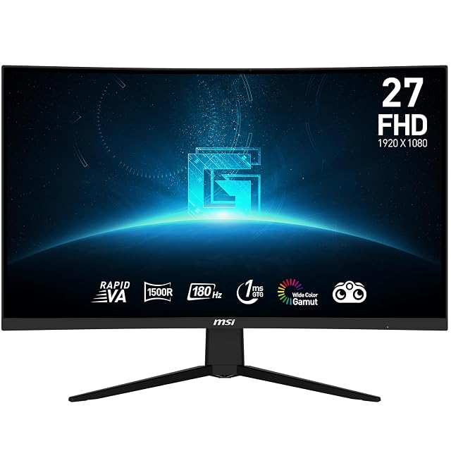 msi G27C3F 27-inch 1920 x 1080 FHD Gaming Monitor 180Hz Free Sync HDMI DisplayPort VESA Mountable Tilt Height
