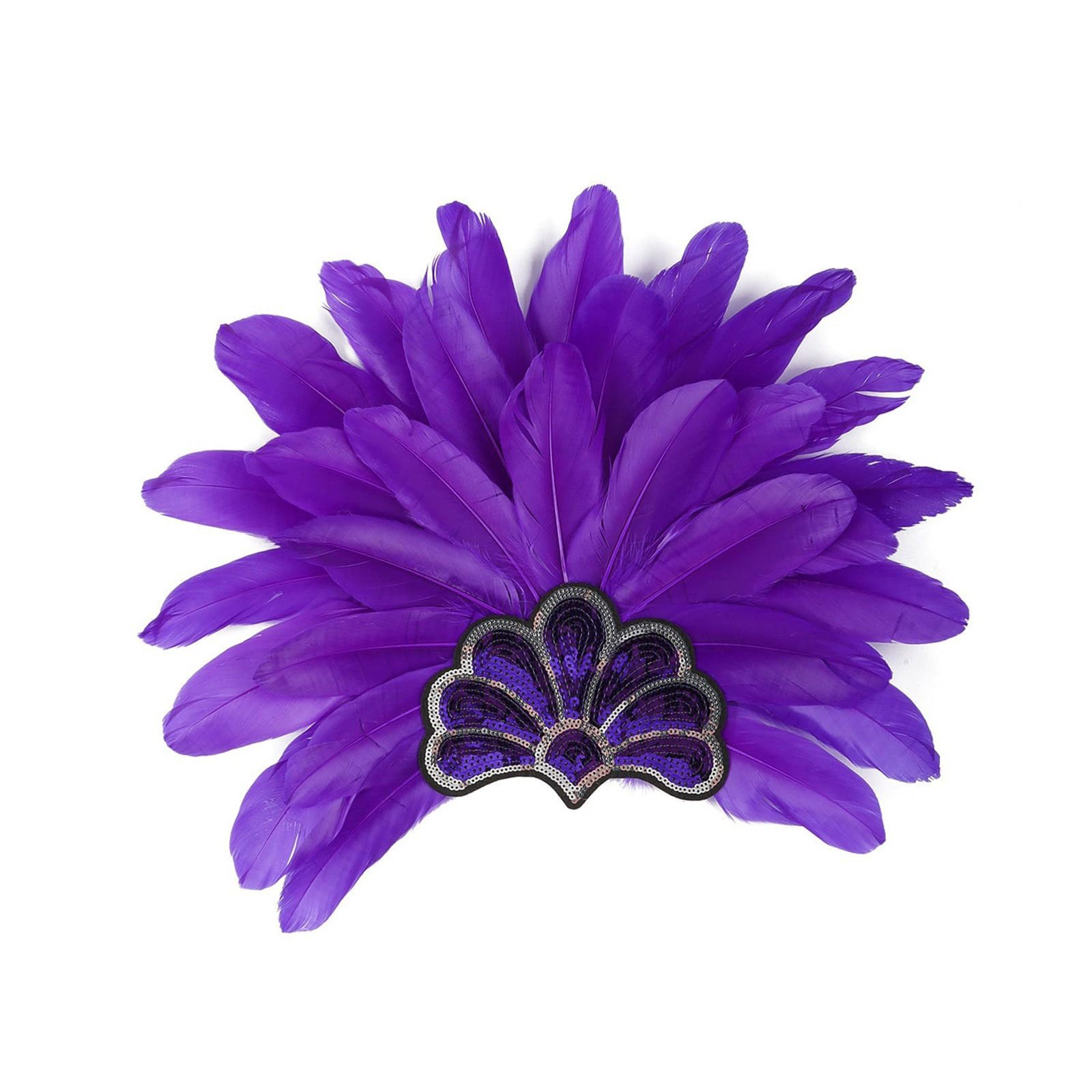 Bandeau à plumes pailletées pour femme avec bande élastique pour carnaval, fête, spectacles et événements spéciaux (comme indiqué)