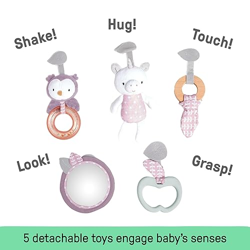 Miniatura 8 de Ingenuity Cozy Spot - Edredón reversible para actividades de gimnasio y juego con barra de madera Calla edades recién nacidas  33 x 33 x 19 pulgadas